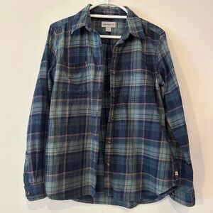 Carhartt Blue Green Flannel Shirt, Medium, Women’s Sizing, Medium